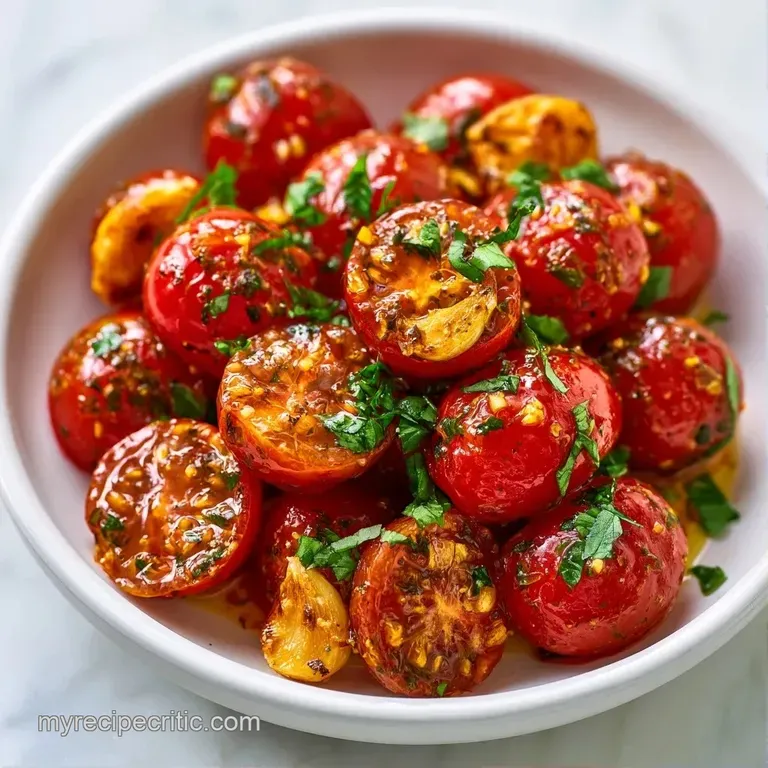Glossy red tomato sauce tossed with pasta on a white plate, garnished with fresh basil and shaved parmesan.