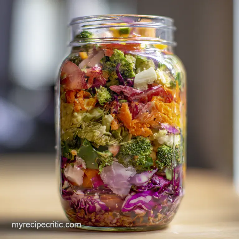 Rainbow Veggie Mason Jar Salads