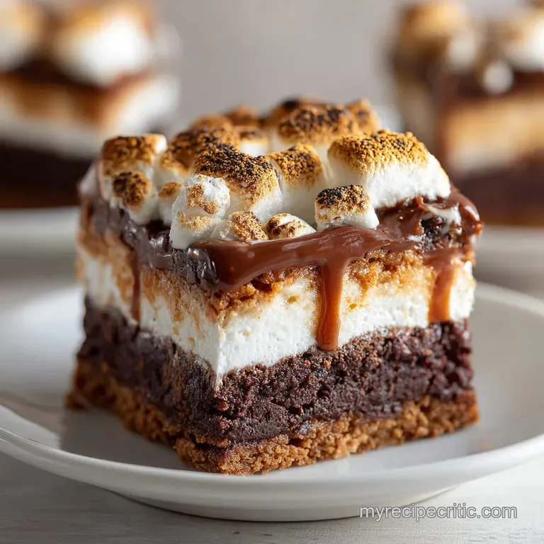 S mores Brownie Bars: Fudgy & Graham