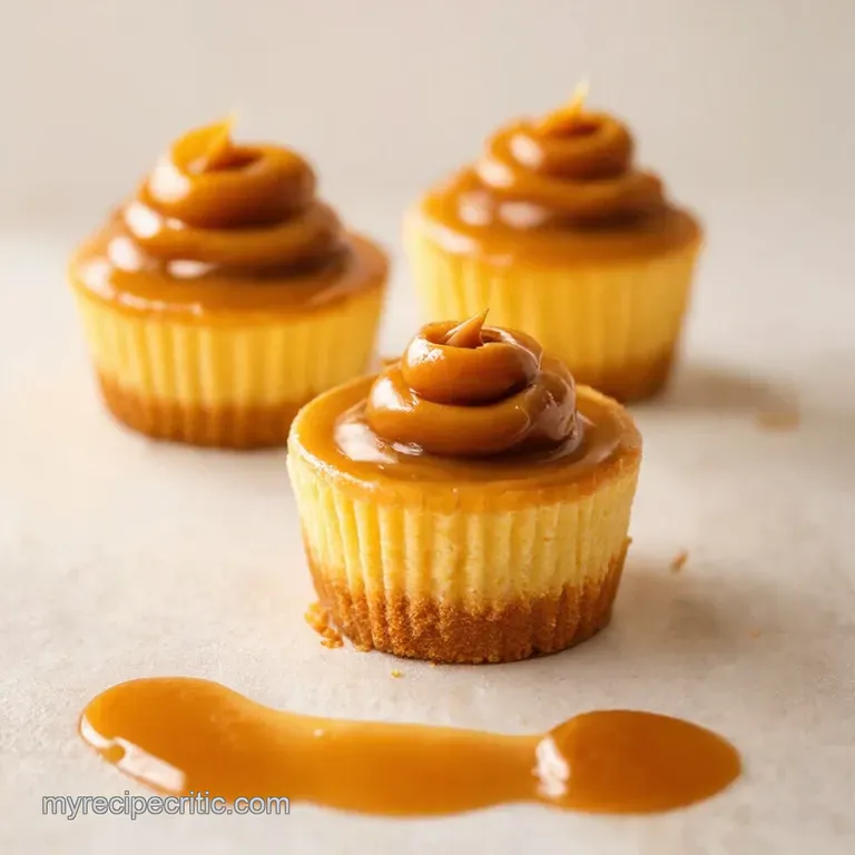 Salted Caramel Swirl Mini Cheesecakes