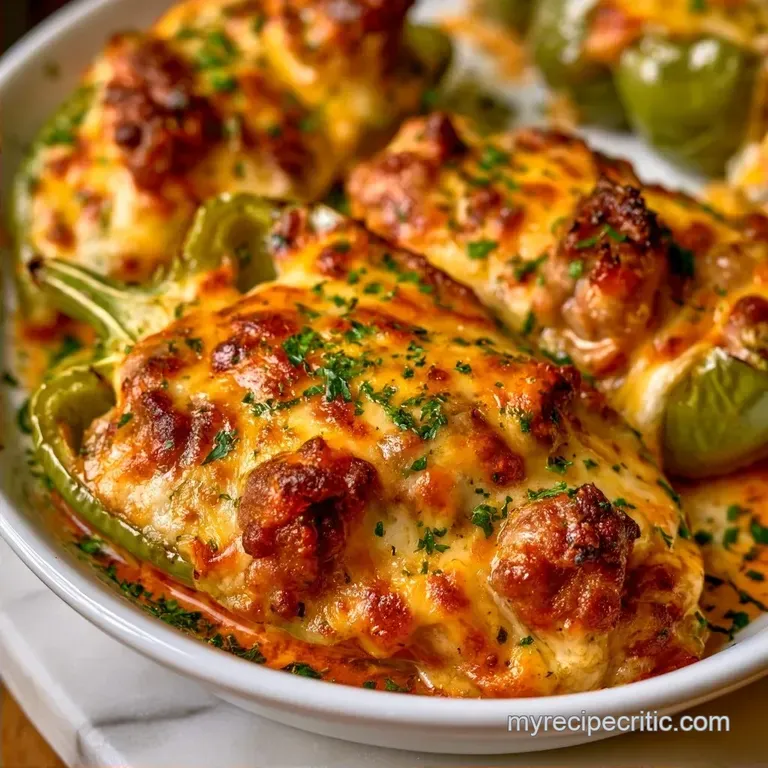 Sausage Stuffed Anaheim Peppers with Cream Cheese