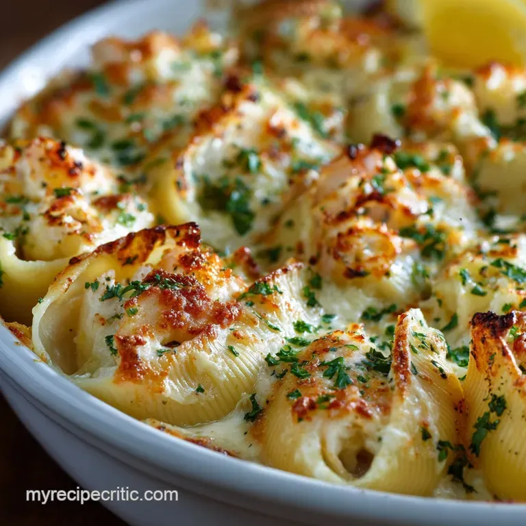 Seafood Stuffed Shells with Creamy LemonDill Sauce Coastal Comfort