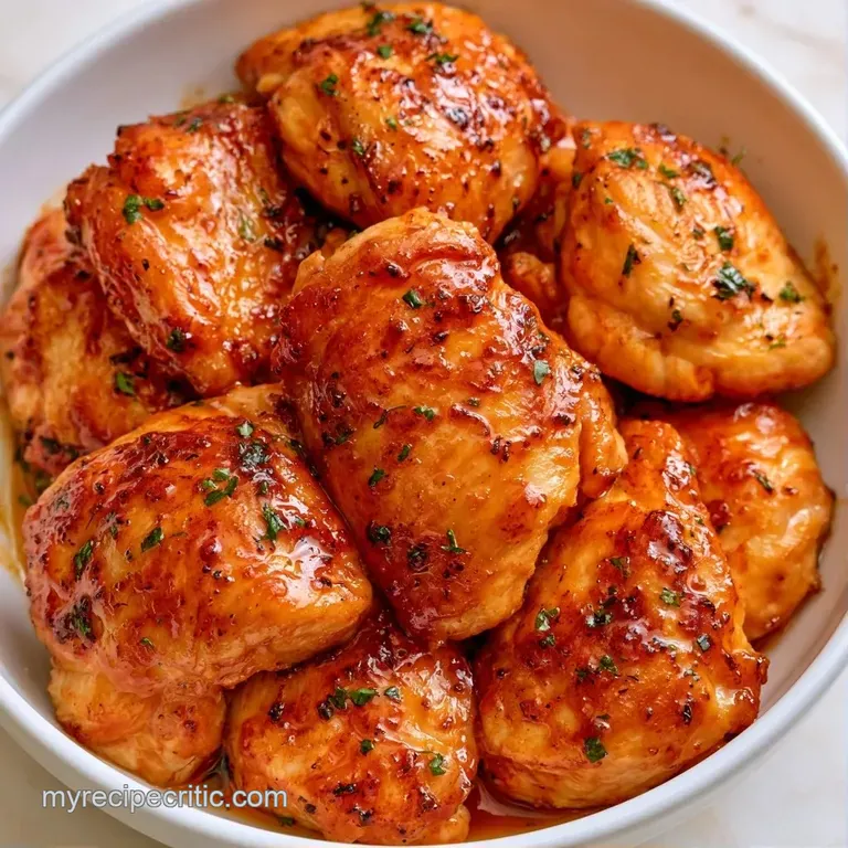 Glossy honey-glazed chicken breast atop a bed of charred carrots and potatoes on a minimalist plate.
