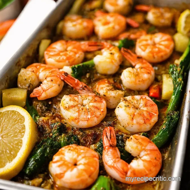 Sheet Pan Lemon Pepper Shrimp Veggies presentation