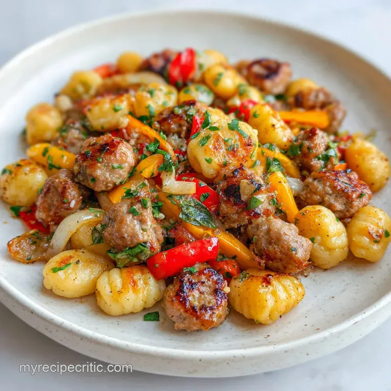 Weeknight Recipes: Sheet Pan Sausage Gnocchi Feast presentation