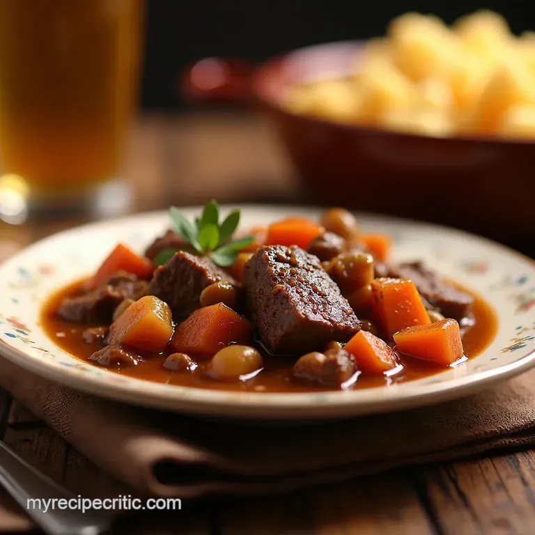 Slow Cooker Pub Style Beef Stew presentation