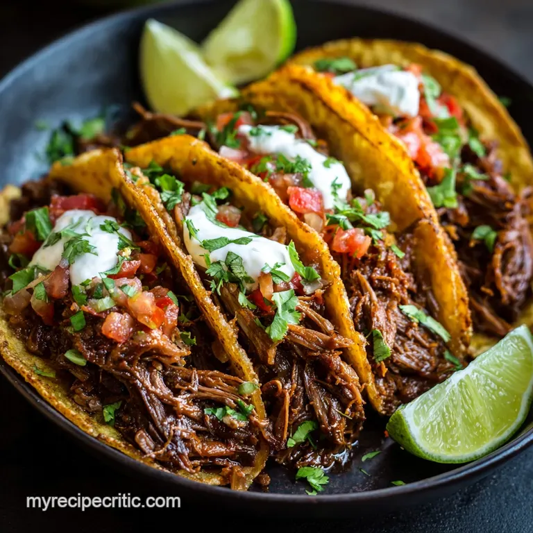 Shredded Beef Tacos Properly Slowcooked for Fallapart Tenderness presentation