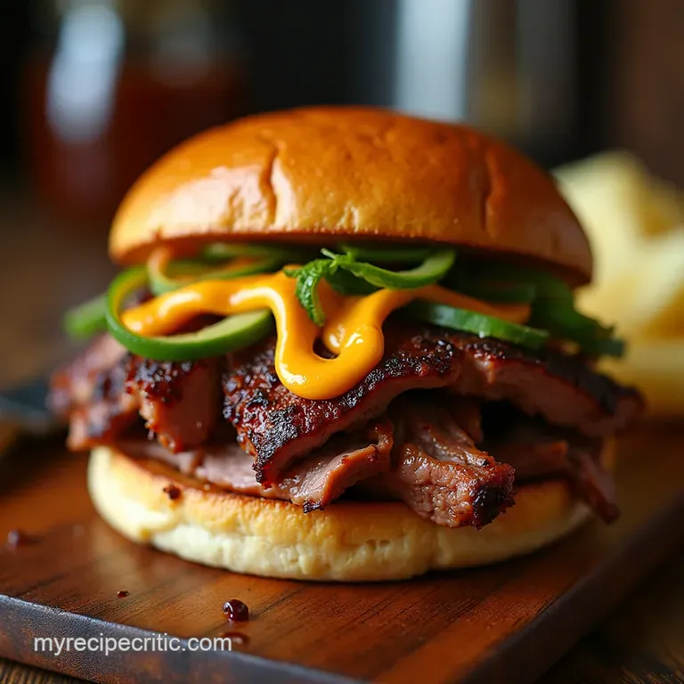 The Ultimate Backyard Smokehouse TriTip Sandwich with Smoked Paprika Aioli presentation