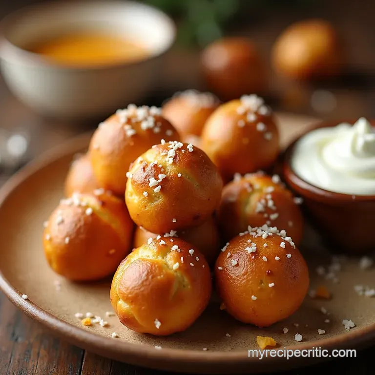 Soft Salty Homemade Pretzel Bites presentation