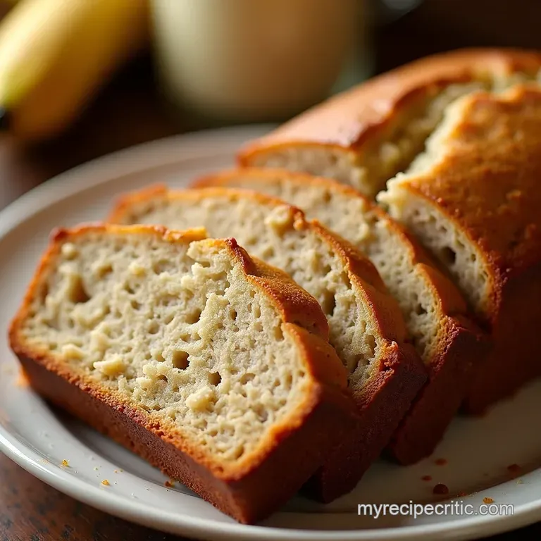 Sour Cream Banana Bread Loaf presentation