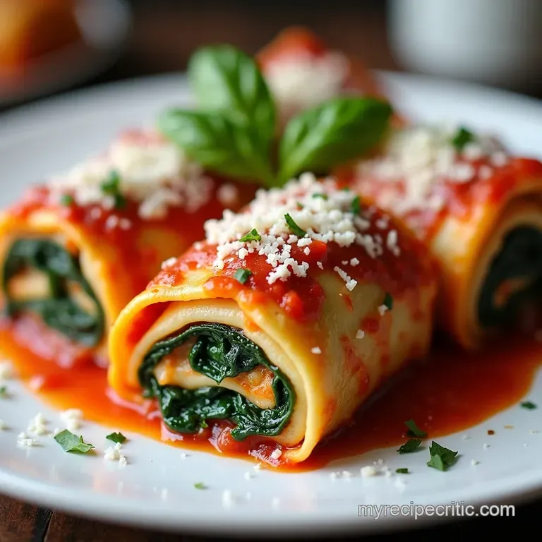 Speedy Beef Spinach Lasagna RollUps