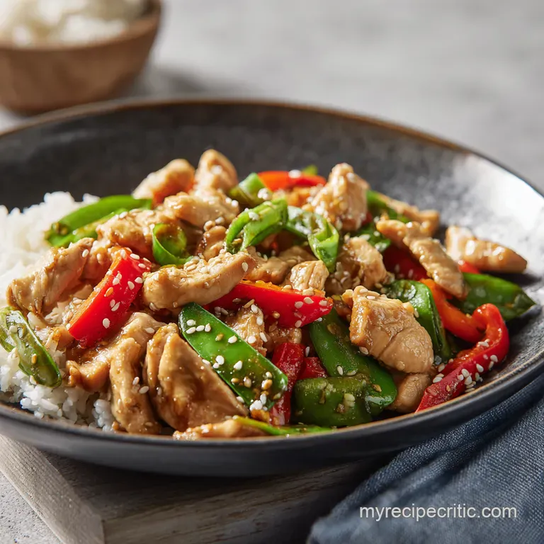 Speedy Sesame Chicken Stirfry presentation
