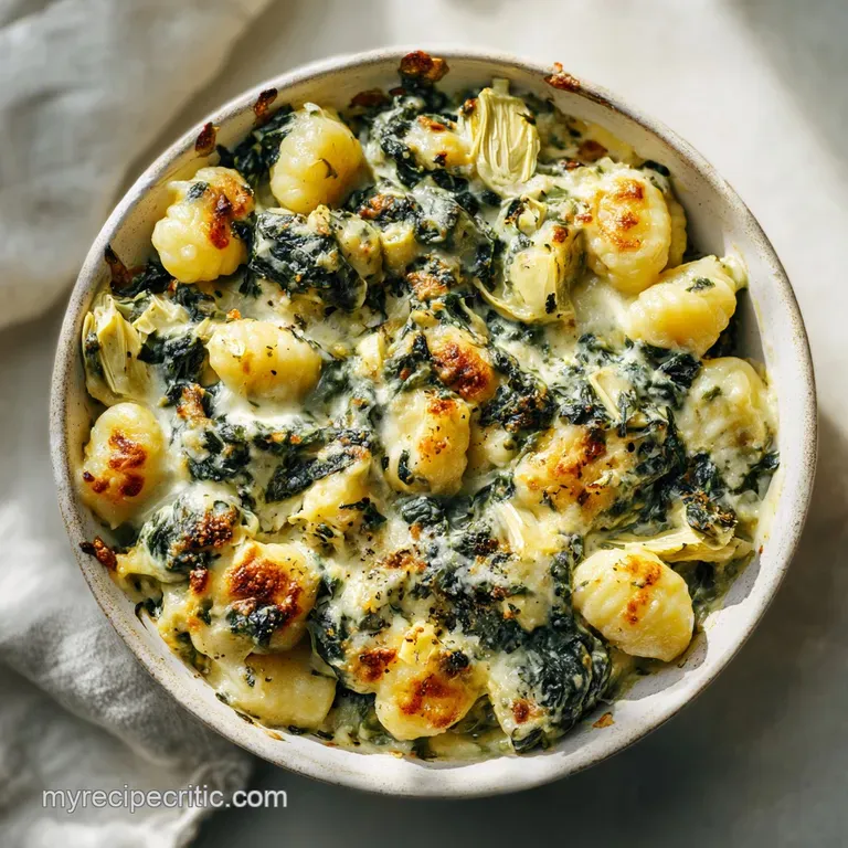 Spinach Artichoke Gnocchi Bake: Velvety Sauce