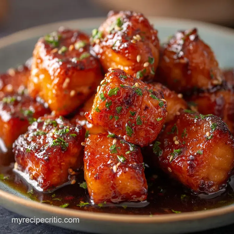 Honey Glazed Salmon Bites: the Sticky 15-Minute Honey Garlic Recipe presentation