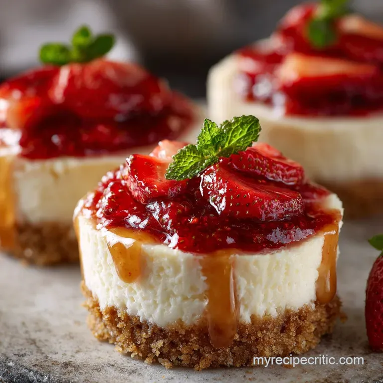 Strawberry Mini Cheesecakes: Creamy Individual Dessert Perfection presentation