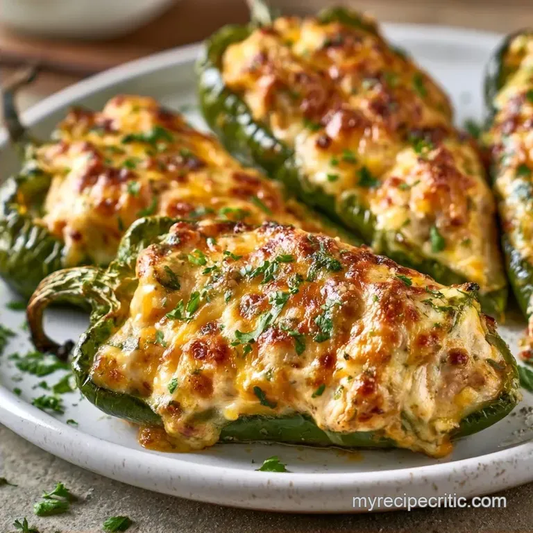 Baked Chicken and Cheese Stuffed Anaheim Peppers