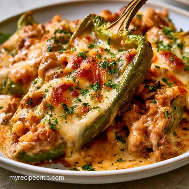 Cheese and Beef Stuffed Anaheim Peppers