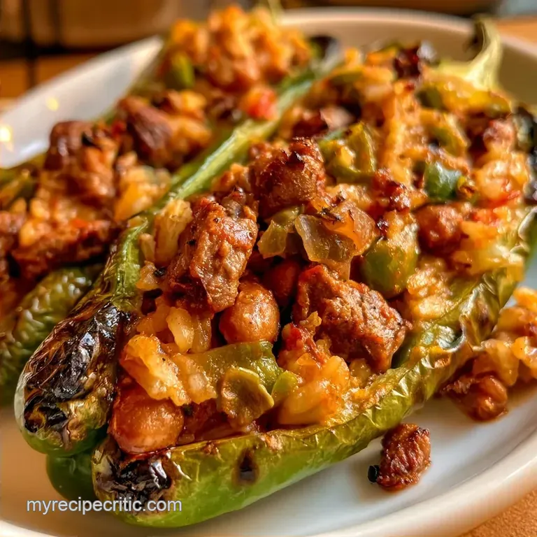 Mexican Stuffed Anaheim Peppers with Ground Beef