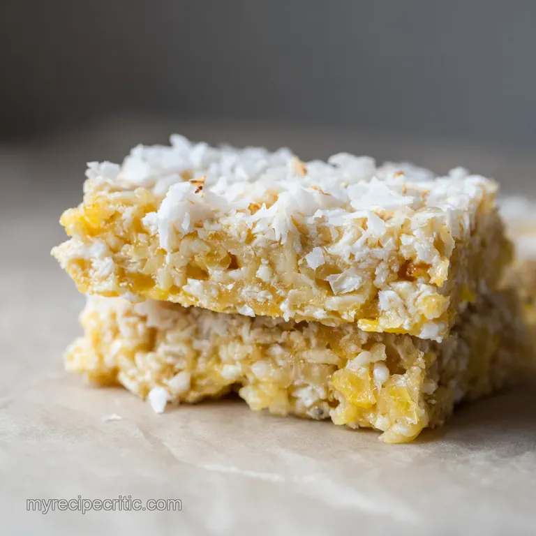 Sunshine Pineapple Coconut Bars presentation