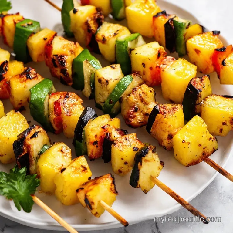 Sunshine Skewers Grilled Pineapple and Veggie Kebabs