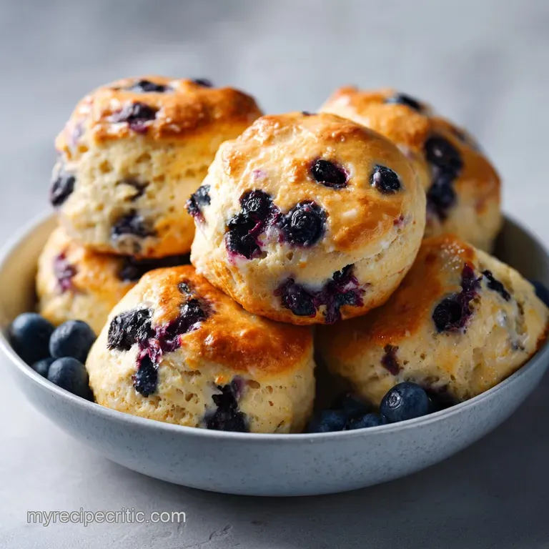 Sweet Blueberry Biscuits With Lemon Glaze