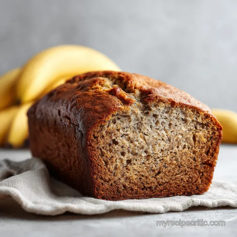 A thick slice of banana bread, generously topped with chocolate shavings and a dusting of powdered sugar.