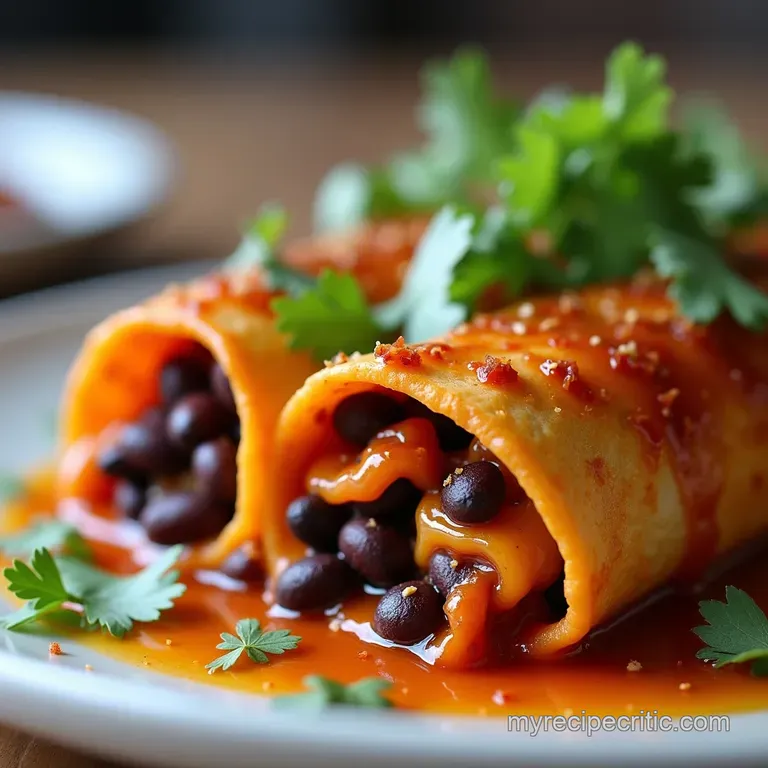The Great British BakeOff Worthy Sweet Potato Black Bean Enchiladas with Smoked Chipotle Sauce