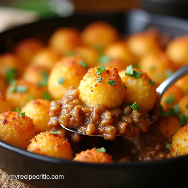 Tater Tot Shepherds Pie Pub Grub Gone Gourmet presentation