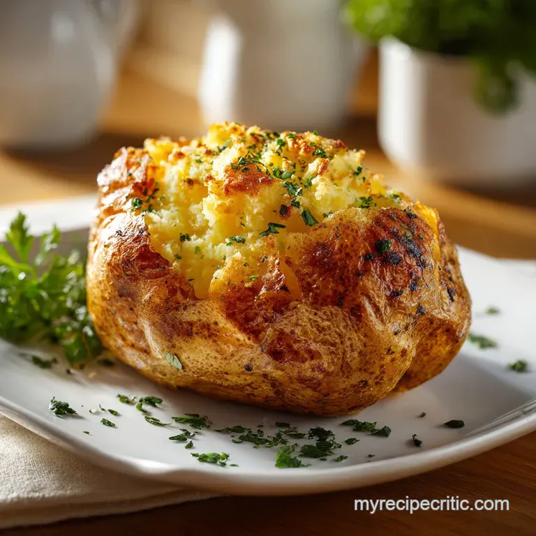 A perfectly baked potato, split lengthwise, showcasing its steaming, fluffy center, ready for toppings.