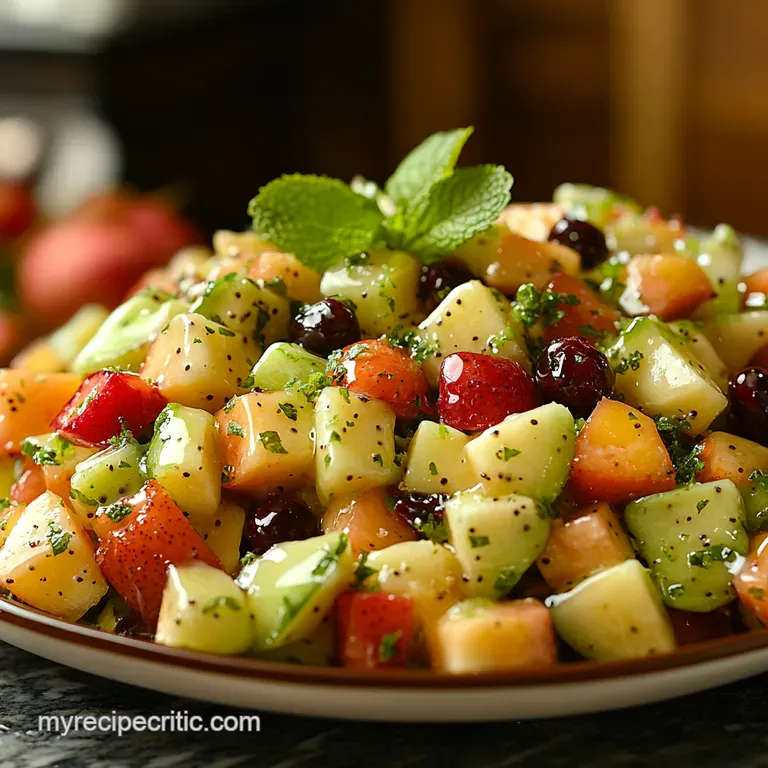 The Food Charlatans Supreme Summer Fruit Salad VanillaLime Mint Glaze presentation