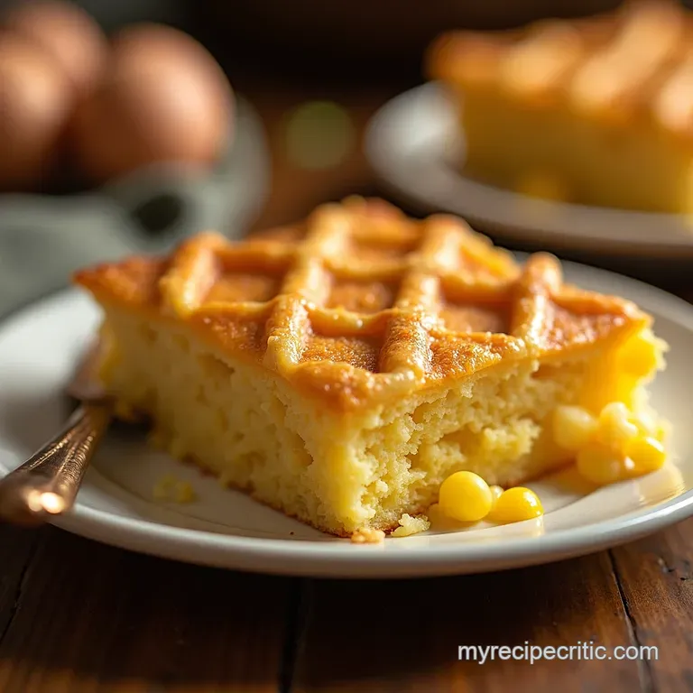 The Golden Lattice Cornbread Casserole Sweet Savoury Comfort Bake presentation