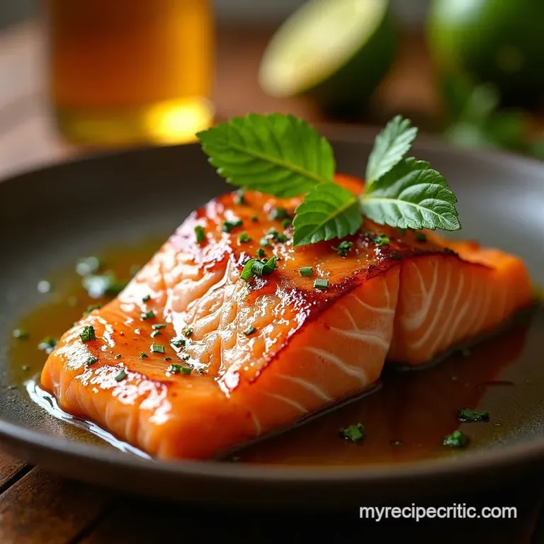 The Managed Method Silky SlowRoasted Salmon with GingerLime Glaze presentation
