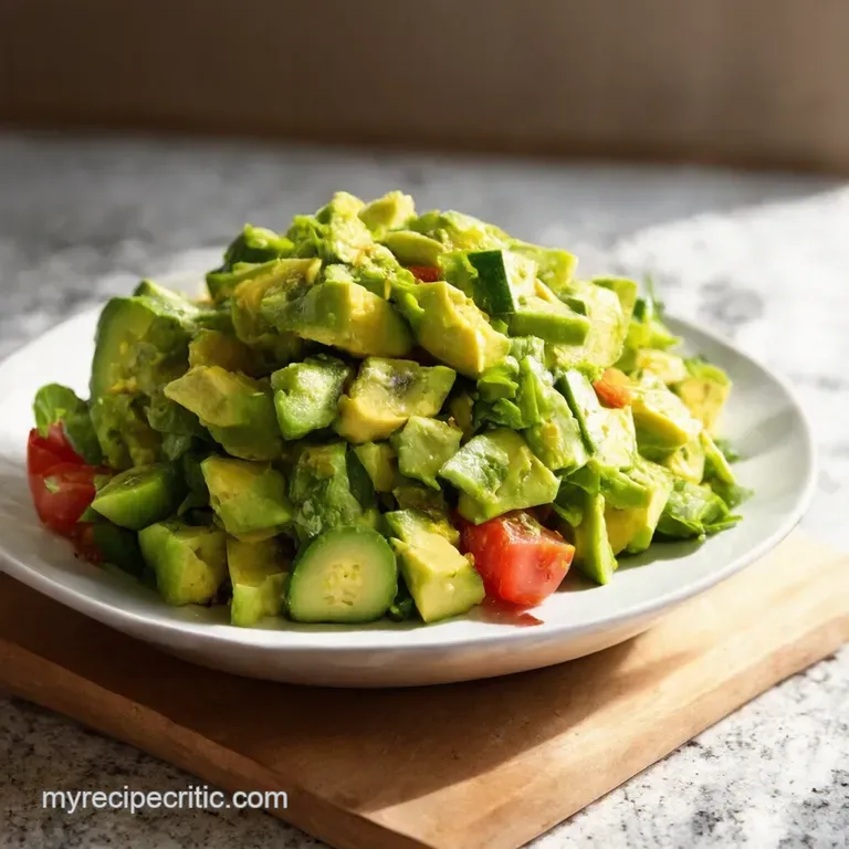 The Sunshine Salad Avocado Tomato Cucumber Perfection presentation