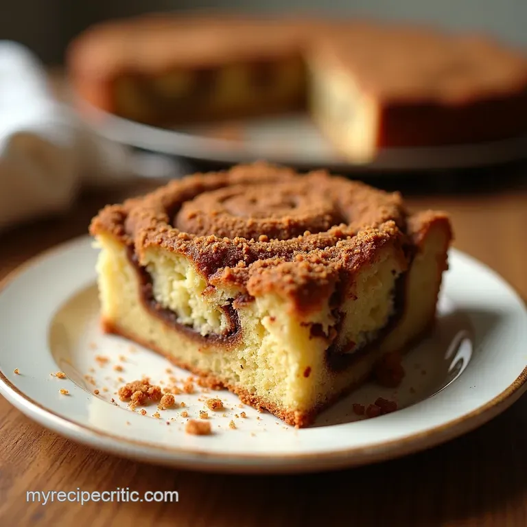 The Ultimate Moist Cinnamon Swirl Coffee Cake with Brown Sugar Streusel presentation