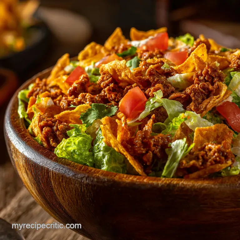 The Ultimate Nacho Crunch Taco Salad Doritos Potluck Classic presentation