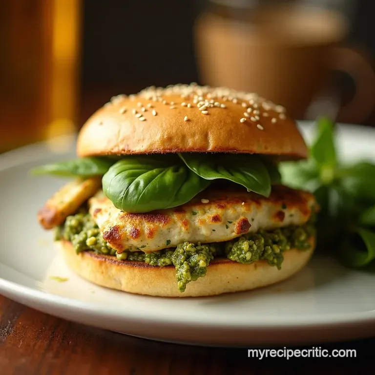 The Ultimate Pesto Chicken Sandwich presentation