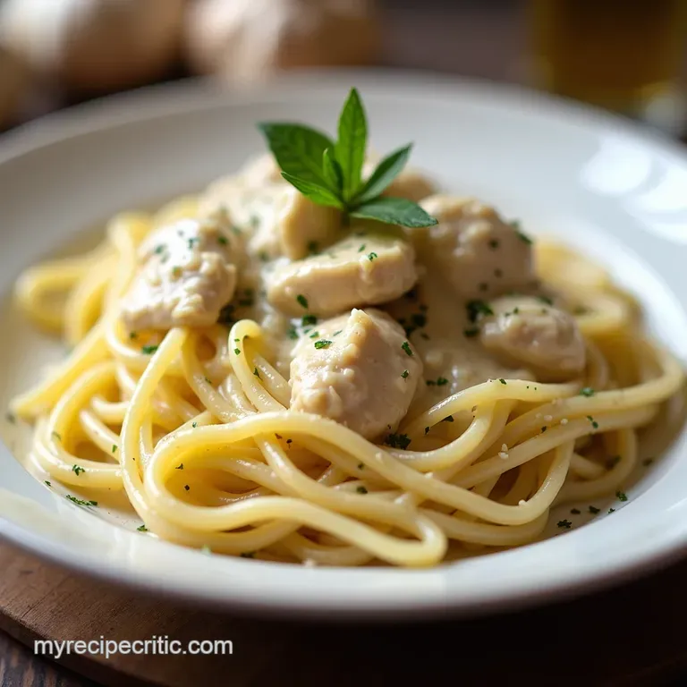 The Ultimate Velvety Chicken Alfredo with Toasted Garlic