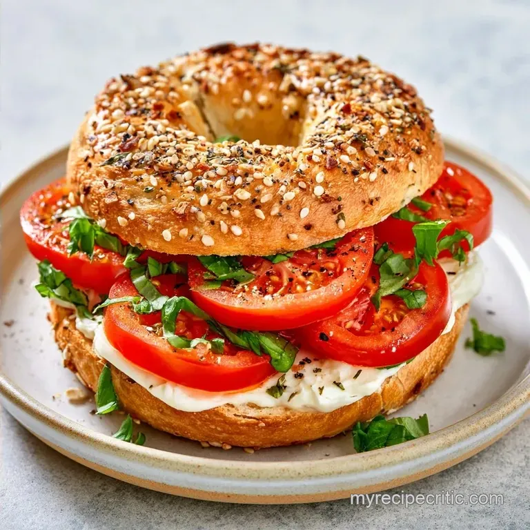 Tomato Bagel Sandwich in 15 Minutes