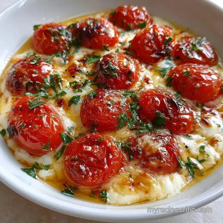Golden toasted baguette slices arranged around a white bowl of melted, bubbly red dip on a dark slate platter.