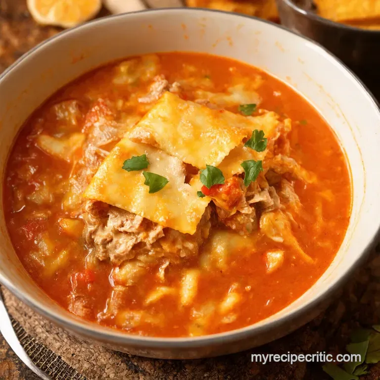 Turkey Lasagna Soup presentation