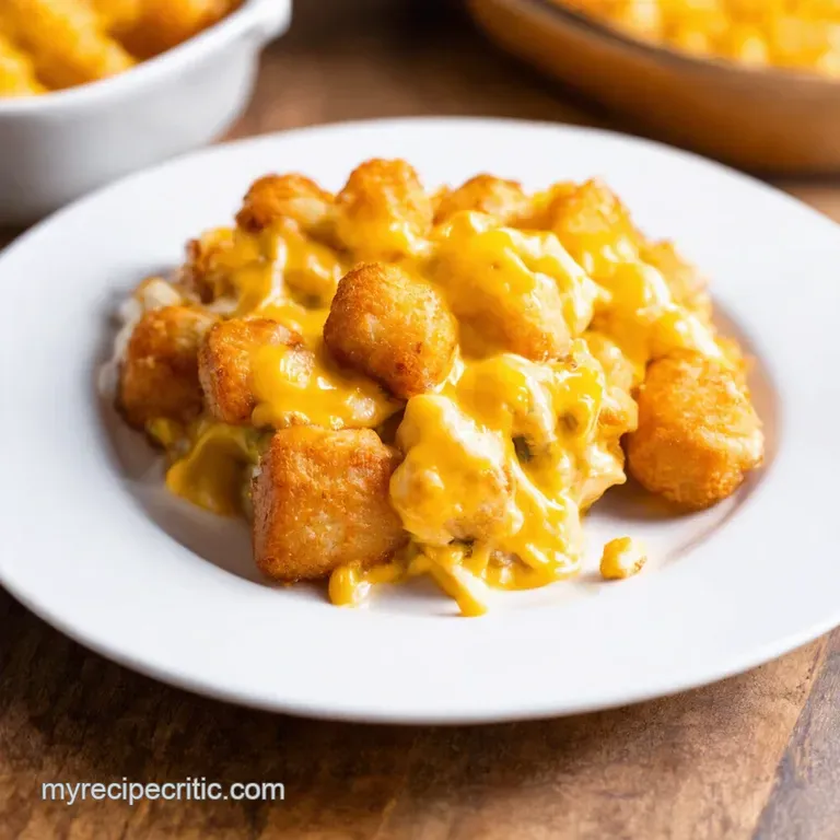 Ultimate Cheesy Tater Tot Casserole Aka Totchos Supreme presentation