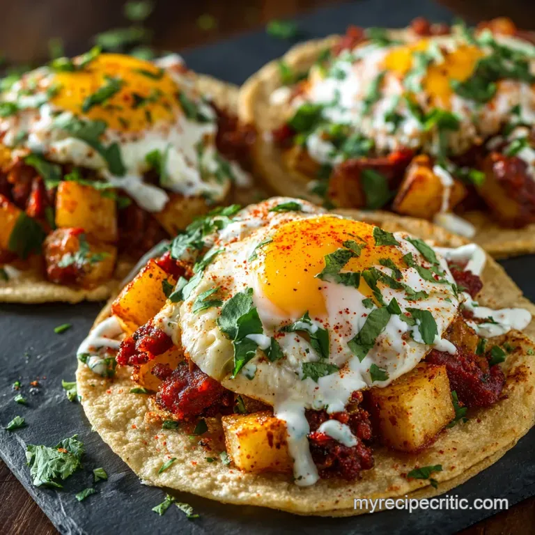Breakfast Tacos Spiced Chorizo Crispy Potato and Soft Scrambled Eggs