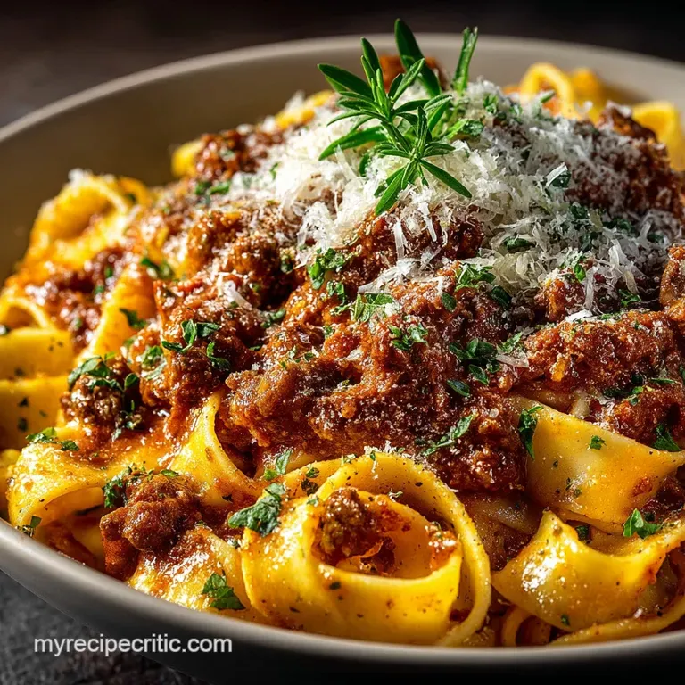 The Ultimate SlowSimmered Creamy Bolognese Ragù presentation