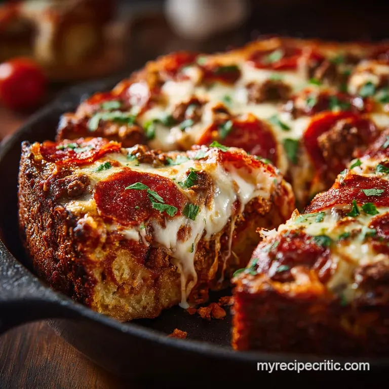 The Friday Night Feast Ultimate Deepdish Pizza Bake Fakeaway Casserole presentation