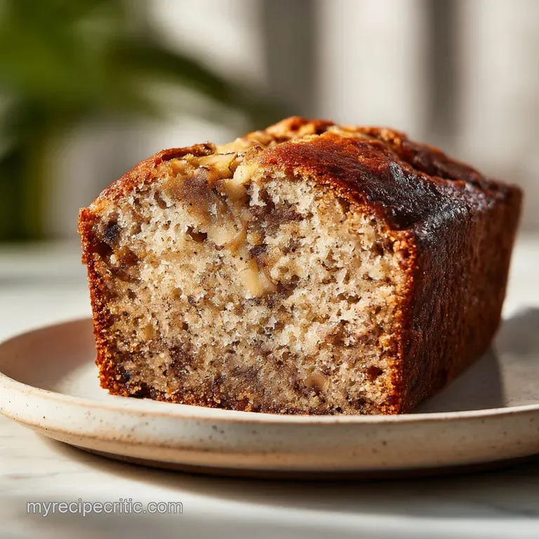 Neatly sliced banana bread with a pat of melting butter on top; a comforting treat, warm and inviting.