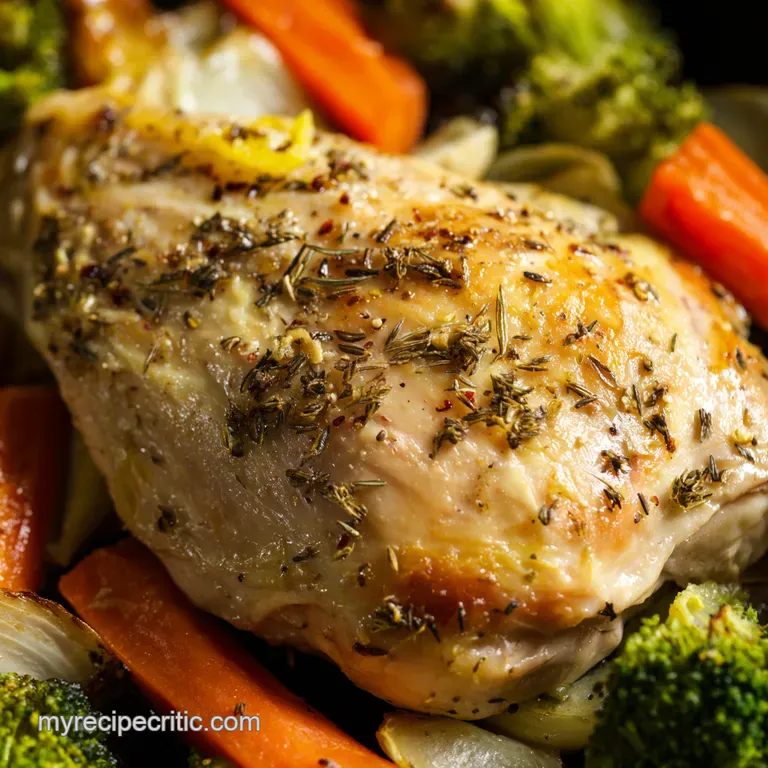 Zesty OnePan Lemon Garlic Chicken Veggie Roast
