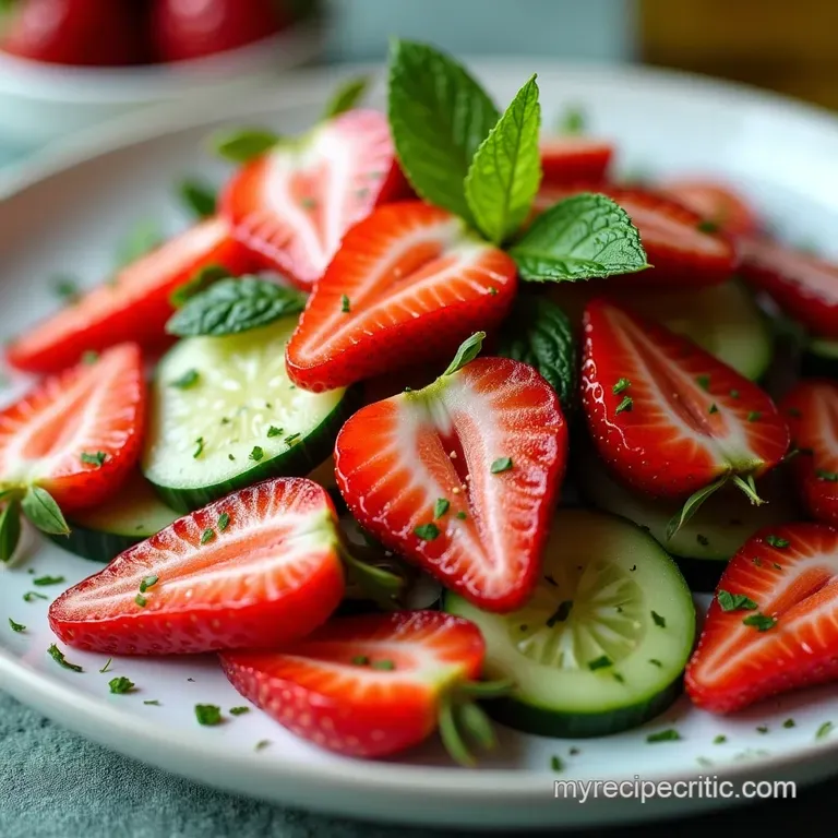 Easy Strawberry Salad with Cucumber Feta 20 Min Prep