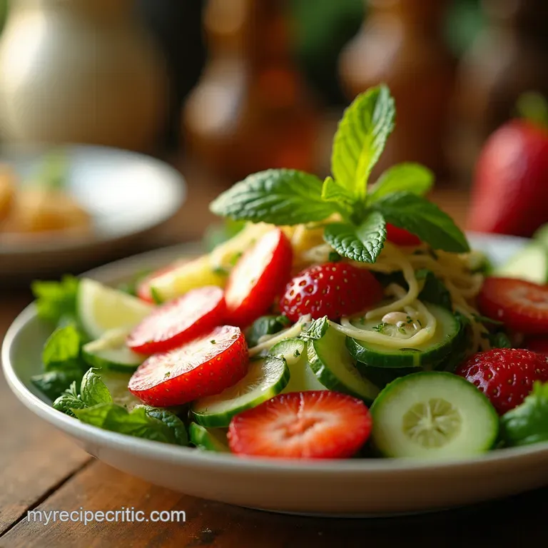 The Quick Zesty Summer Garden Party Salad Cucumber Strawberry Mint Delight presentation